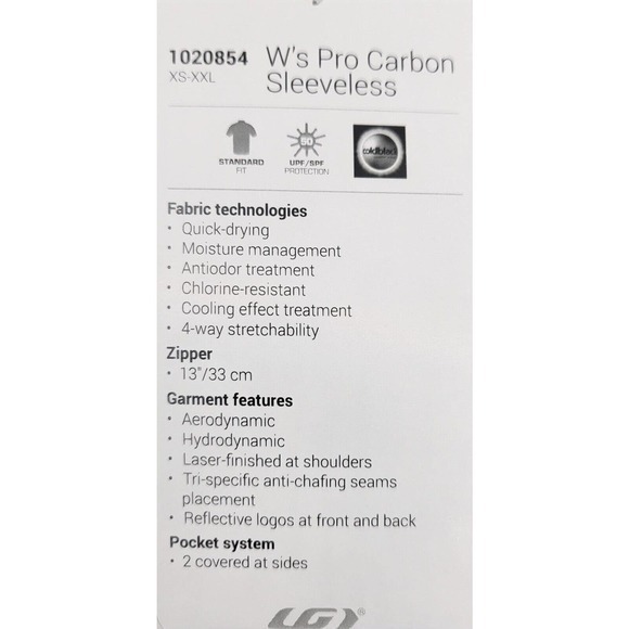 Louis Garneau Women's Pro Carbon Sleeveless‎ Triathlon Top Large Black/ Tropical - Picture 5 of 8